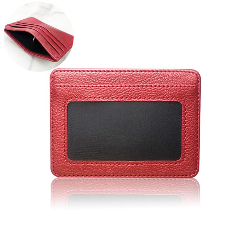 1Pc Multi Slot Coin Wallet Box ID Card Holders Solid Color PU Leather Bank Credit Card Slim Card Case