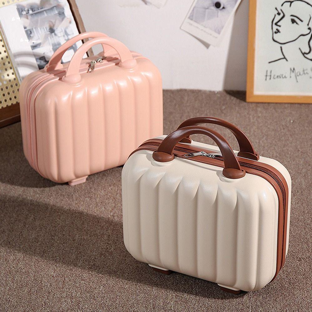 Mini Luggage Candy Color Suitcase Suitcase 14-inch Cosmetic Cases Pumpkin Shape Makeup Case Women