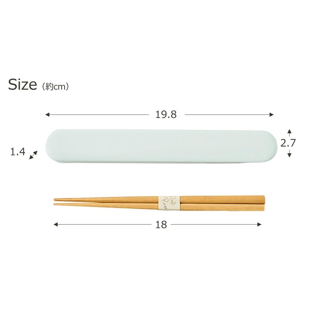 Takenaka CANDY POP Chopsticks and Chopstick Case Set, Made in Japan, Green, 18cm Wooden Chopsticks, Portable Reusable Eco-Friendly Travel Utensils
