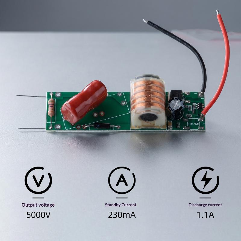 Dc 3.7V High Voltage Boost Coil Module 2800V‑3000V Arc Pulse Generator For Physical Insect Removal Scientific Experiment Agricul