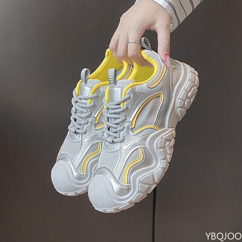 Fashionable Mesh Shoes 2024 Autumn New Design Sense Thick Sole Breathable Casual Women's Shoes Zapatillas De Deporte Sneakers