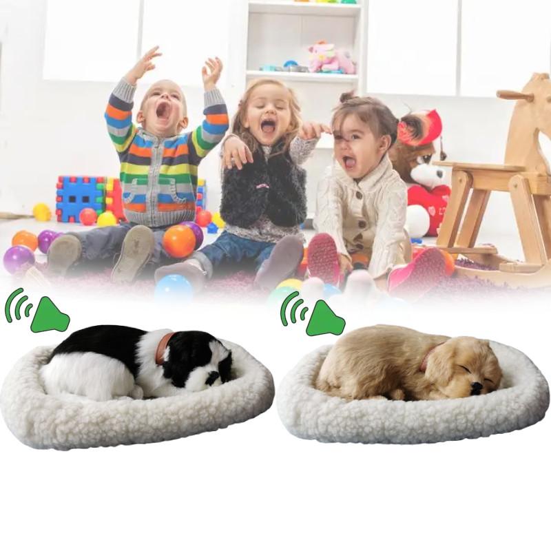 Modello di Cane Peluche con Respirazione Realistica Decorazione per la Casa con Pelliccia Sintetica per Fotografia e Uso Regalo