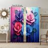 Set Of 2 Versatile Polyester Transparent Curtains Home Decoration Colorful Roses Use Bedrooms Living Rooms Made Area Window Treatment