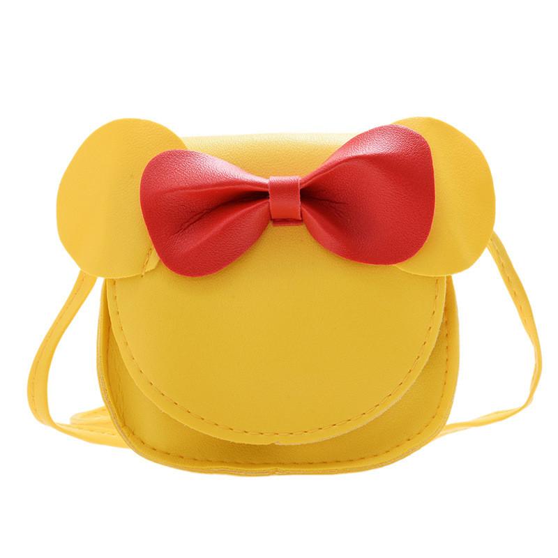 

Adorable Korean Style Kids Shoulder Bag With Cute Bow Design For Boys And Girls Yellow