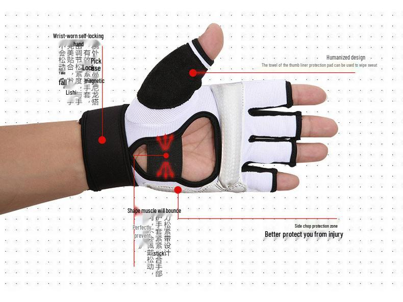 Adult & Child Taekwondo Gloves and Foot Protectors – Half-Finger Boxing & Protective Gear