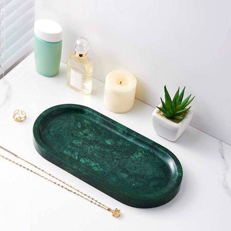 Unique Marble Vanity Tray For Displaying Perfume Bottles Trinkets And Makeup Accessories Storage Organizer