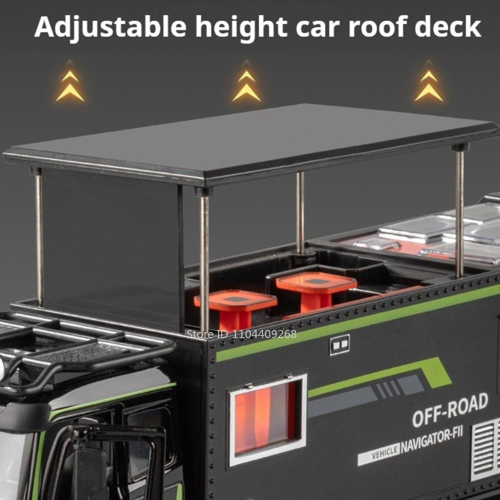 1:18 Scale NOMADISM RV Model Toy Car Music Light Alloy Body Rubber Tires Off-road Motor Home Models Kids Collectible Item