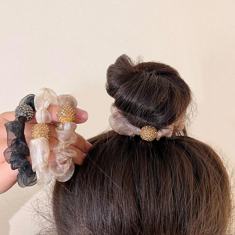 Elegante Goma para el Pelo Floral con Pedrería - Diadema de Cuero Premium para Mujer