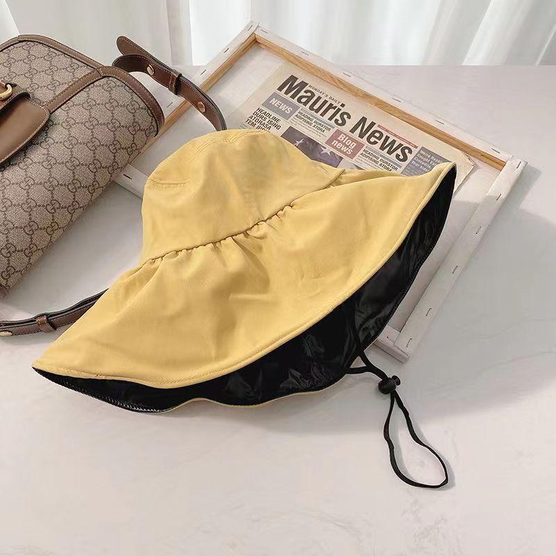 New Vinyl Empty Top Fisherman's Hat Children's Summer Eaves Outdoor Breathable Sun Hat Foldable Sun Protection Hat Wholesale