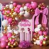 Rose Pink Balloons Garland Arch White Gold Confetti Balloon Kit Baby Shower Wedding Anniversary Birthday Party Decoration Globos