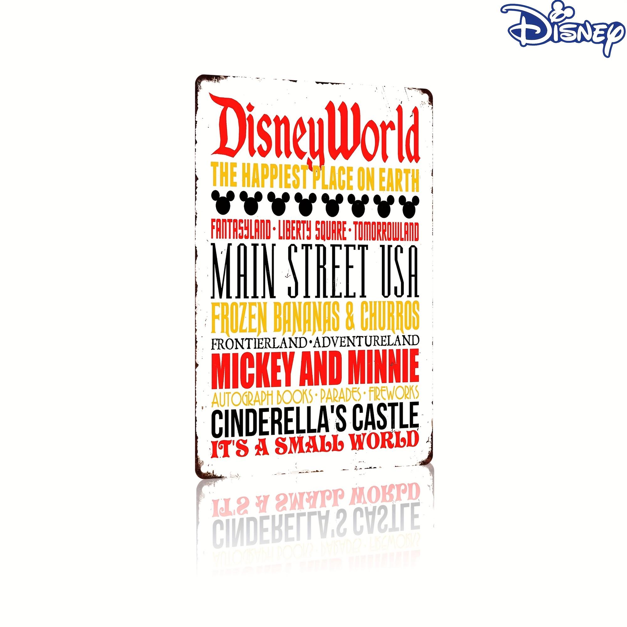 

1pc Disney Vintage Metal Tin Sign - Mickey & Minnie Cinderella s Castle Retro Wall Art, 20.32x30.48 cm Durable Outdoor Decor for 20x30cm（7.8x11.8inch）