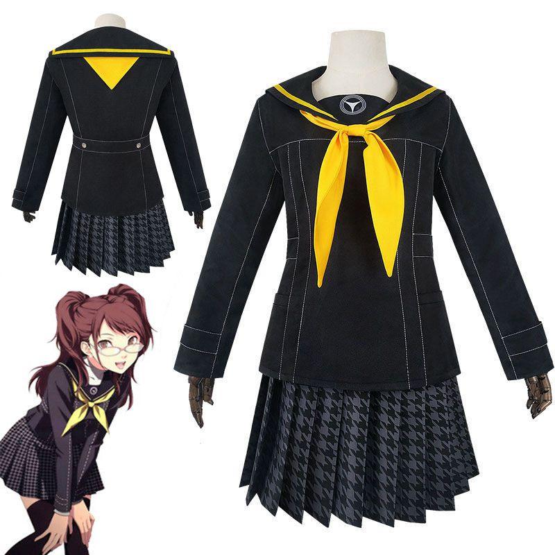 Persona 4 Kujikawa Rise School Uniform Cosplay Costume With Stylish Top Skirt And Tie