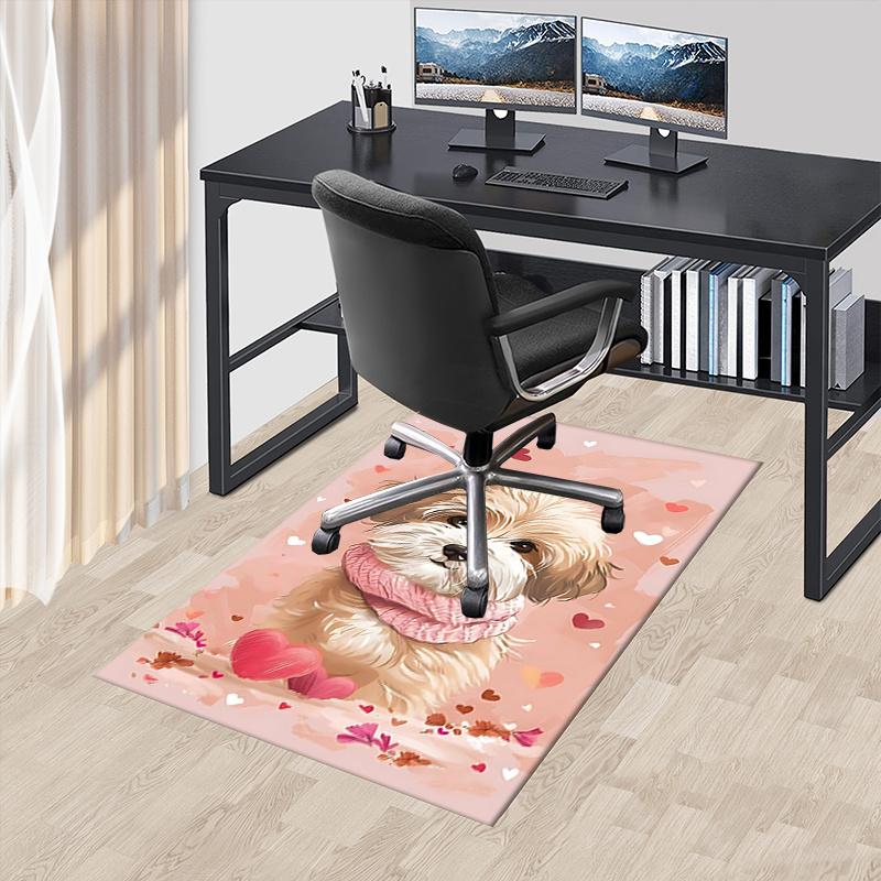 

Cute Puppy Theme Chair Mat: Office Carpet - Oversized Rug for Home Decor, Sofa Mat, Desk Chair Mat, Gift for Office and Living Room0246A 60cm by 90cm