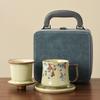 Ru kiln mug gift box with lid tea separation water cup ceramic tea brewing office cup business meeting souvenir