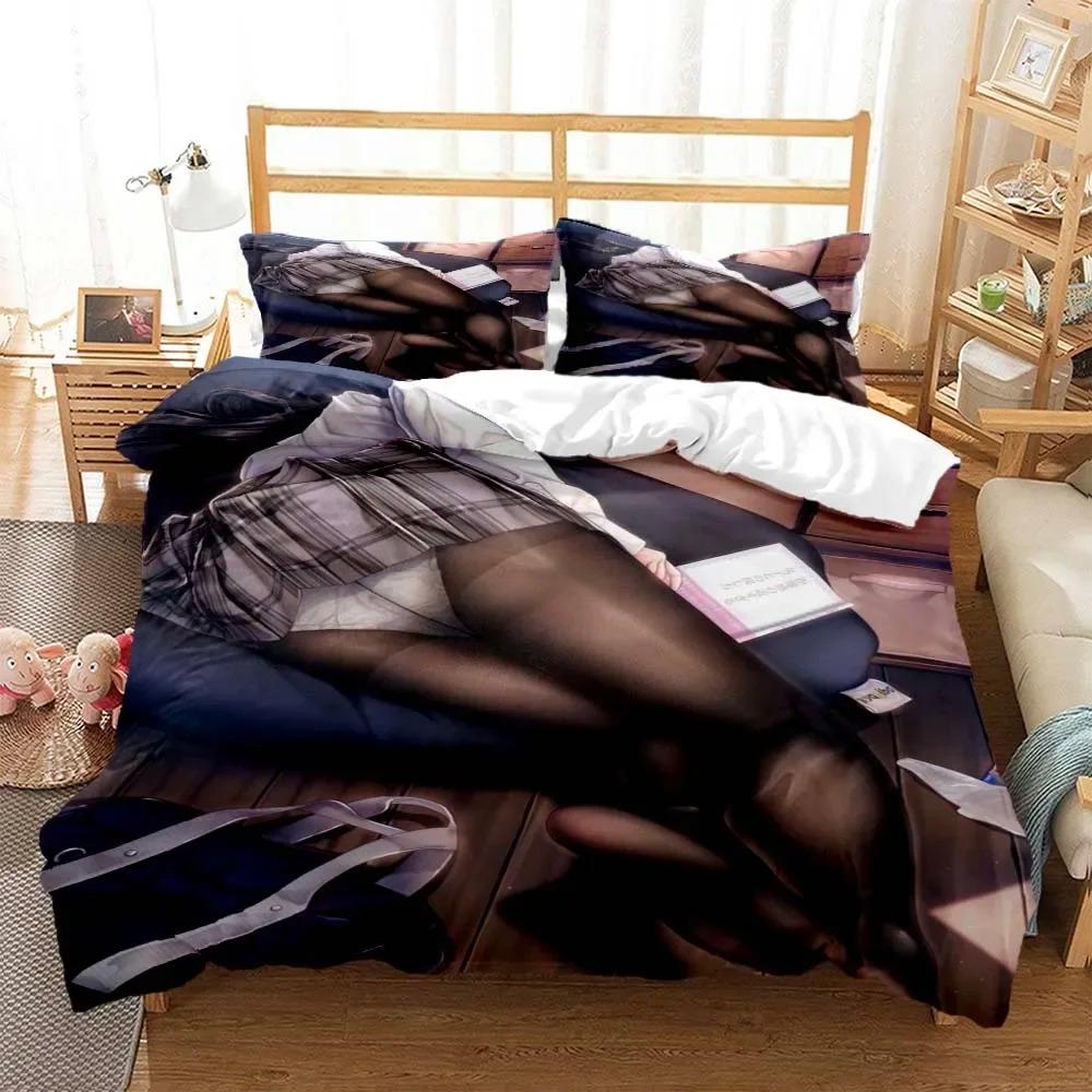 Sexy Anime Beauty Digital Print Polyester Bedding Sets Child Kids Covers Boys Bed Linen Set for Teens Bedding Set