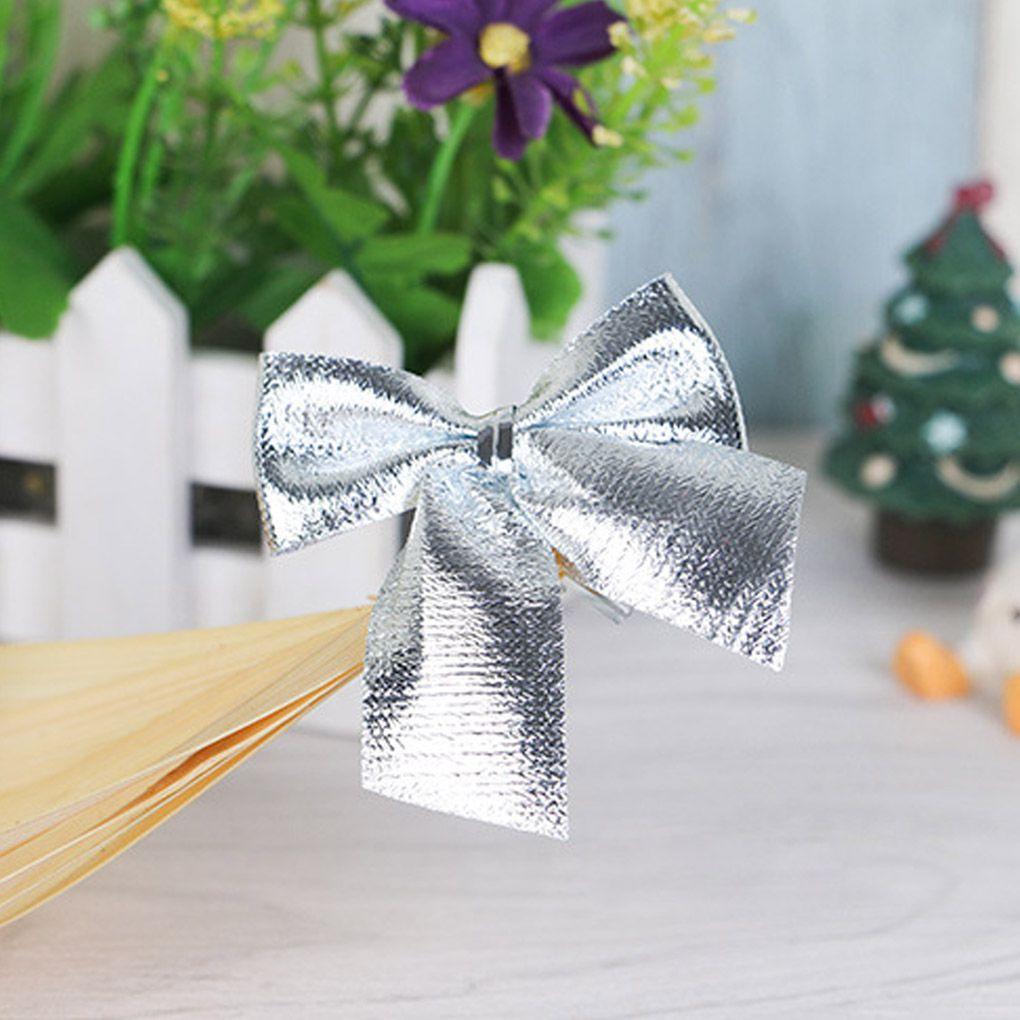 12pcs/set Bow Christmas Tree Xmas Hanging Ornament Bowknot Party Decor