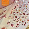 Tomoni Embossed Chinese New Year Nail Stickers - Horse & Cat Design