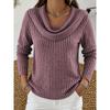 Spring and Autumn Hot Sale New Women's Casual Loose Fashionable Solid Color Pit Long Sleeve Sweater Tops