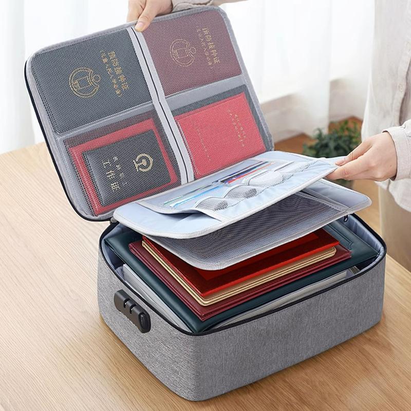 With password lock Multifunctional briefcase office document storage bag business trip card passport organizer travel accessory