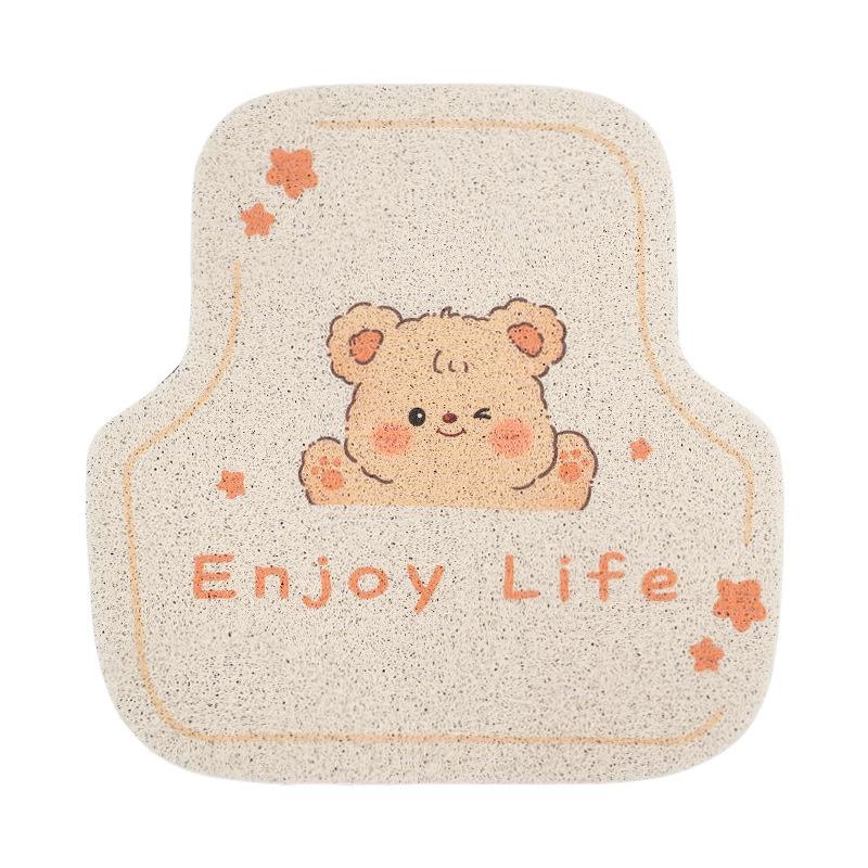 

Car silk ring floor mat cute cartoon women car general floor mat anti-dirty and wear-resistant car carpet