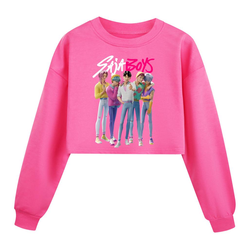 

4986 Kids Girls Sajaboys Rumi Zoey Mira Printed Casual Long Sleeves Round Neck Sweatshirt Top 170cm рожевий червоний колір