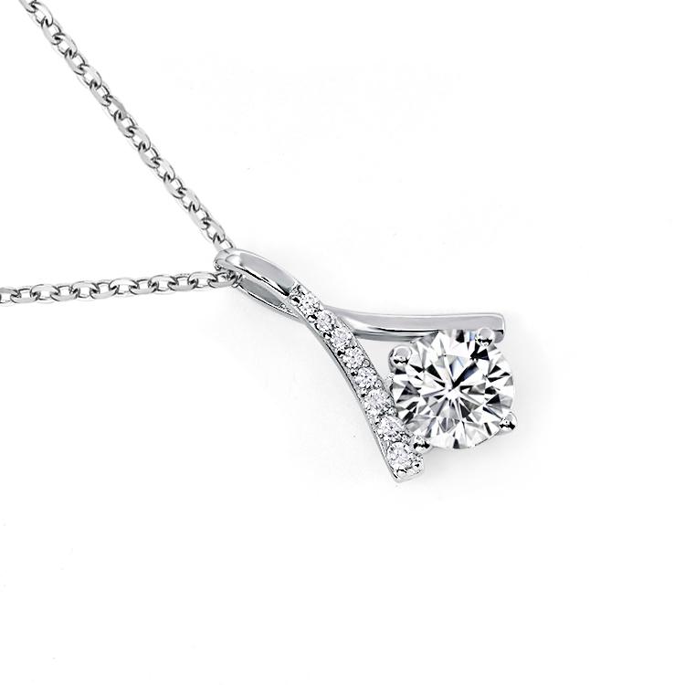 Body Jewelry Sterling Silver 925 Silver Necklace D VVS Moissanite Pendant Link 18K Gold Plated Charm Chain