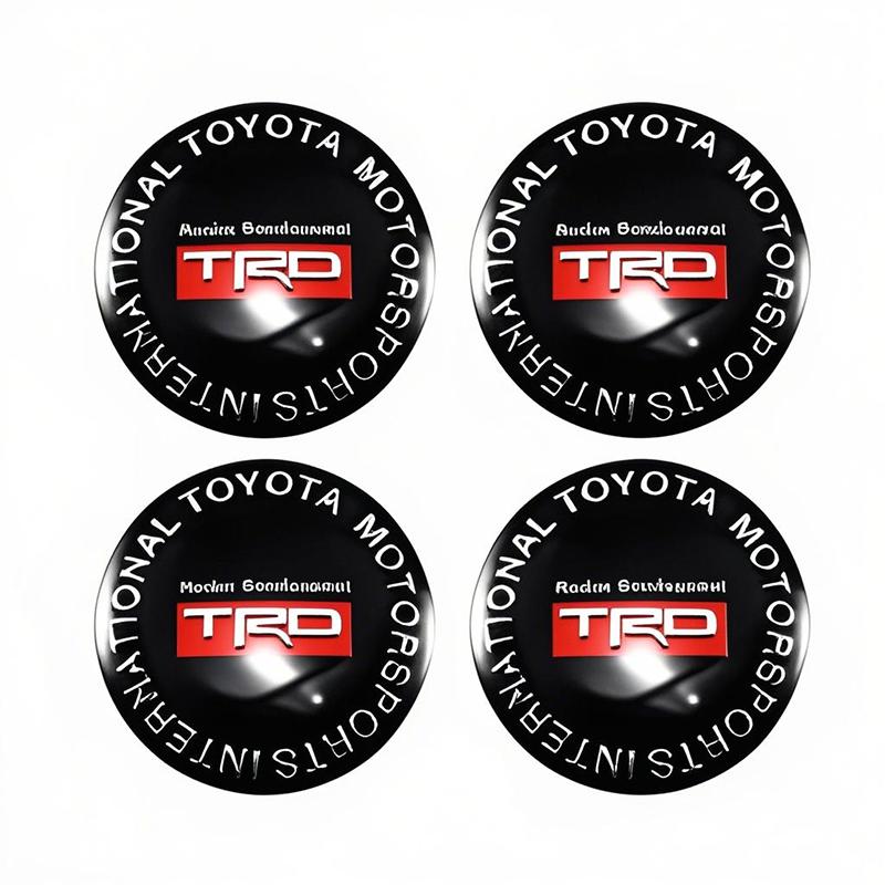 4Pcs Car Wheel Hub Center Metal Decals Sticker Accessories For Toyota Corolla Yaris Aygo Prius CHR Camry Auris Avensis 4Runner