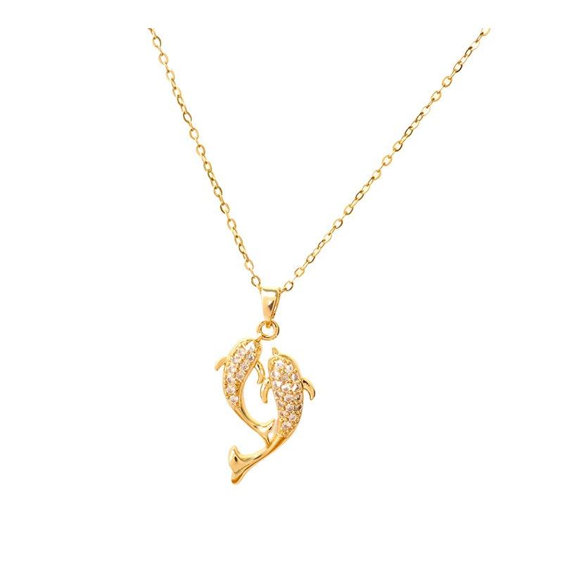 Women S Pisces Zircon Inlaid Clavicle Chain Luxury Simple Versatile Necklace With You For Life
