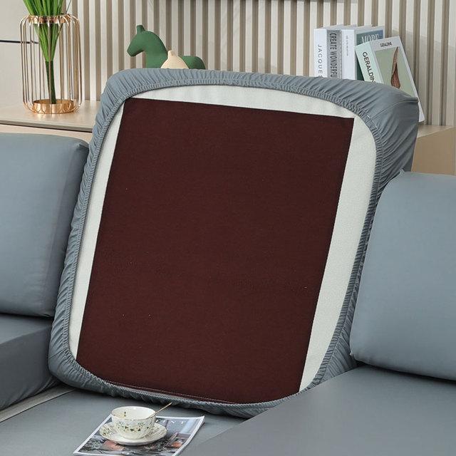 Чехол на подушку сиденья из цельной кожи для дивана, водонепроницаемый, 3-4-местный, Г-образный, с защитой от царапин от кошек, чехол для мебели, нескользящий Enlarge XL 1pc серый