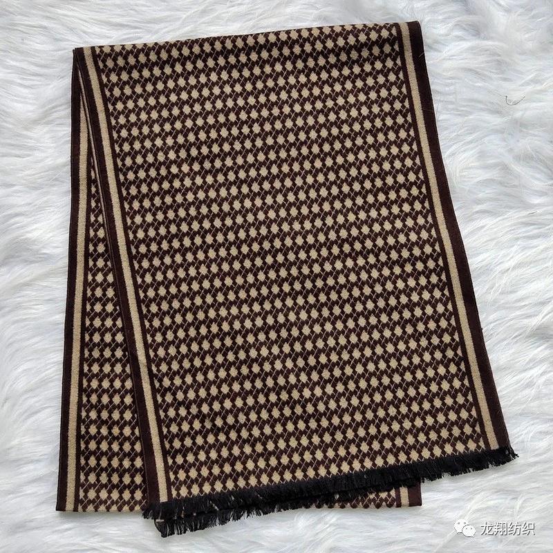 Business Men's Silk Brushed Scarf Fashionjacquardplaid Mulberry Silk Scarf