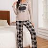 Wind Love Letter Printing Loungewear Set Long Sleeves Trousers Four Seasons Comfortable Pajamas