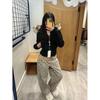 Gentle Wind Pink Fur Collar Hooded Cotton Coat for Women Winter Korean Style Thickened and Warm Short Waisted Cotton