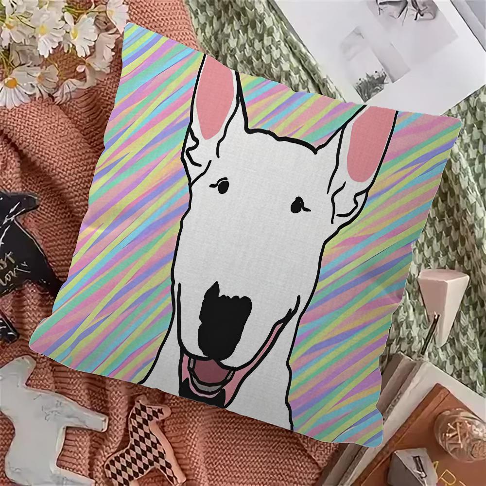 English Bull Terrier Dog Cushion Cover Inches Farmhouse Decor Home Throw Pillow Covers for Couch Decorations