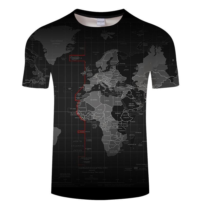 

Мужская летняя новая футболка с коротким рукавом Summer Map Series 3D M