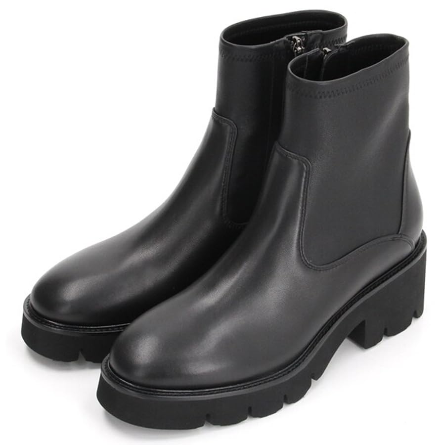 Fashion Boots Stretch Short Boots 6501 Black [Mackintosh Philosophy] Thick-soled