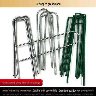 Ocynkowane gwoździe gruntowe w kształcie litery U do trawnika i bariery chwastowej