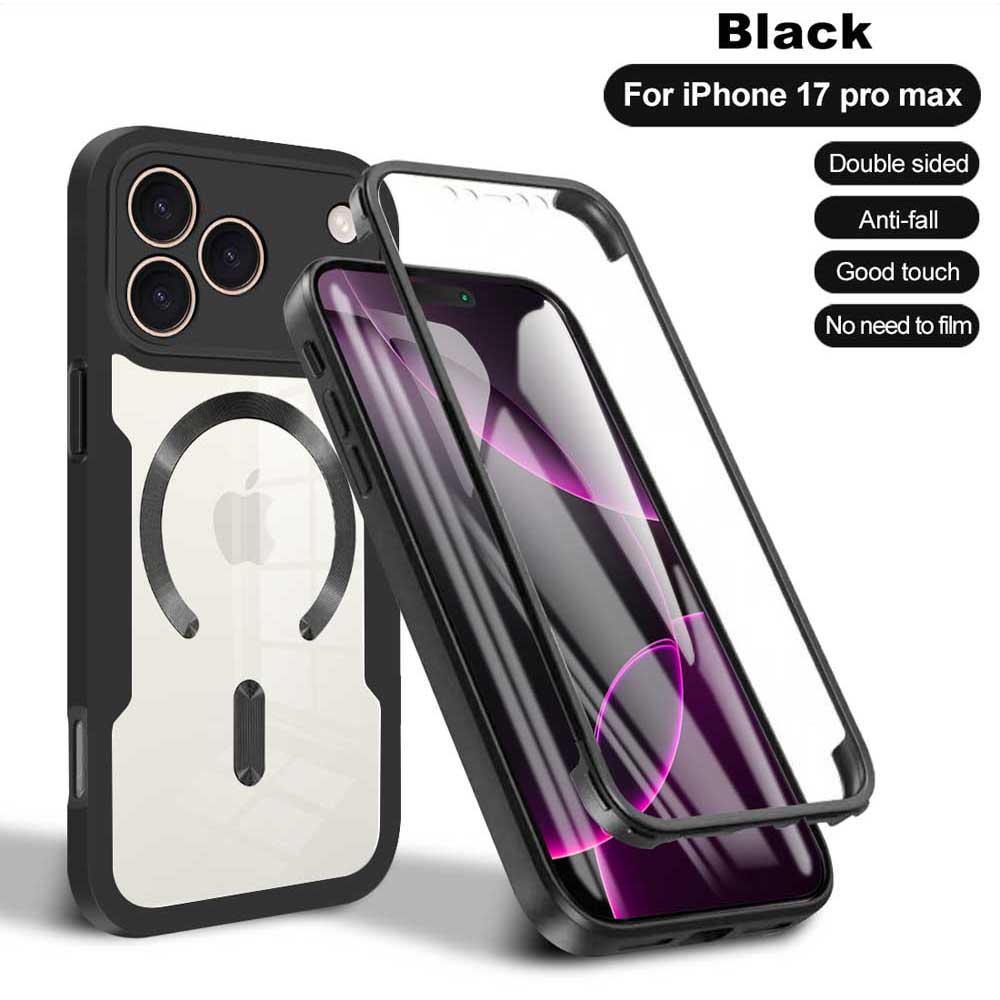 

For iPhone 17 Pro Max 360 Full Body Screen Protector Transparent Case For iPhone 17 Pro 17 Air Shockproof Phone Cover iPhone17 Air чёрный