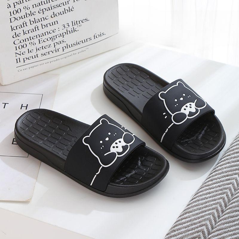 

Тапочки женские летние домашние нескользящие сандалии для купания в ванной комнате мягкая парная обувь на толстой подошве 40-41 чёрный