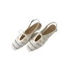 Fashion Niche Design Hollow Out Breathable 2025 Summer New Buckle Strap Women's Sandals Baotou Square Heel Bow Tie Casual Sandals Women