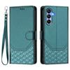 For Samsung Galaxy A16 5G/A16 4G Case Imprinted Honeycomb RFID Blocking Leather Phone Cover with Strap
