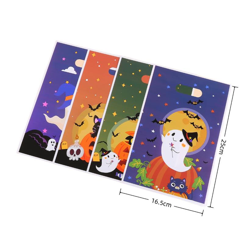 10/30/40/50/100Pcs Halloween Candy Bags Pumpkin Ghost Cookies Gift Packing Bags Trick Or Treat Bags Halloween Decorations