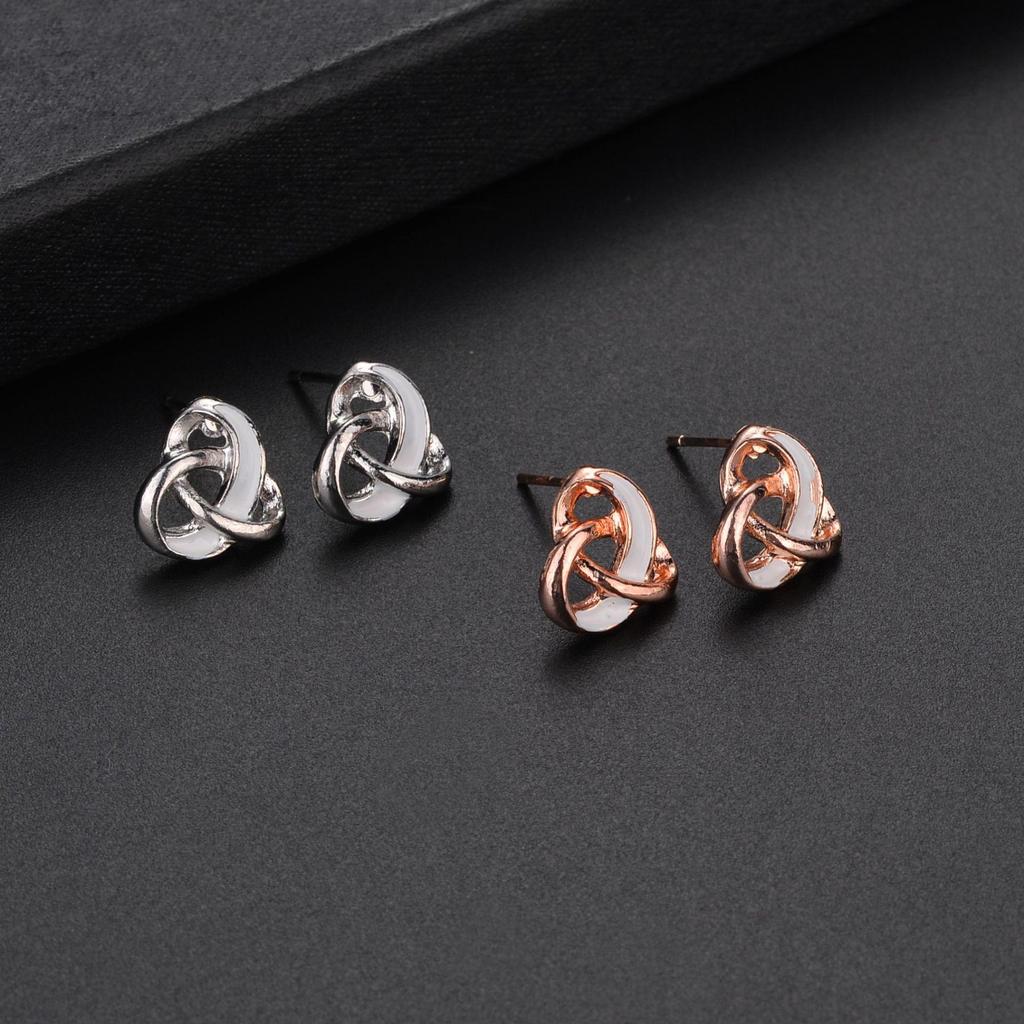 European American Fashion Drip Oil Spiral Ear Studs
