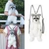 Backpack Plush Schnauzer Dog Doll Stuffed Animal Kawaii Cartoon Travel Bag Toy