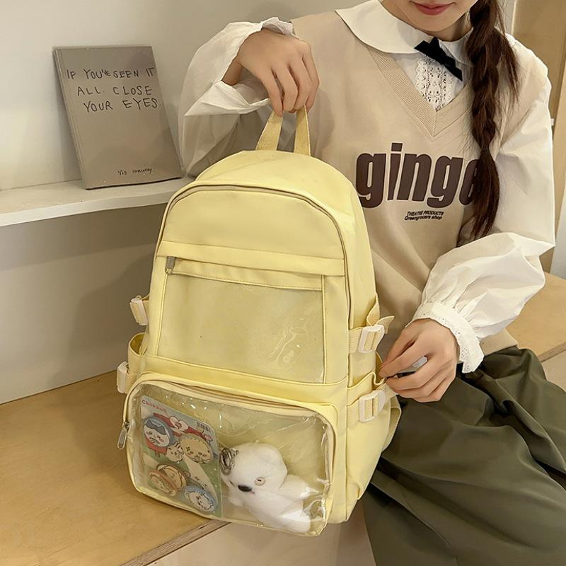 Schoolbag Campus Large Capacity Junior High School Student Backpack Transparent Zagu Ba Pain Bag 10cm Baby Bag JK School Bag Female