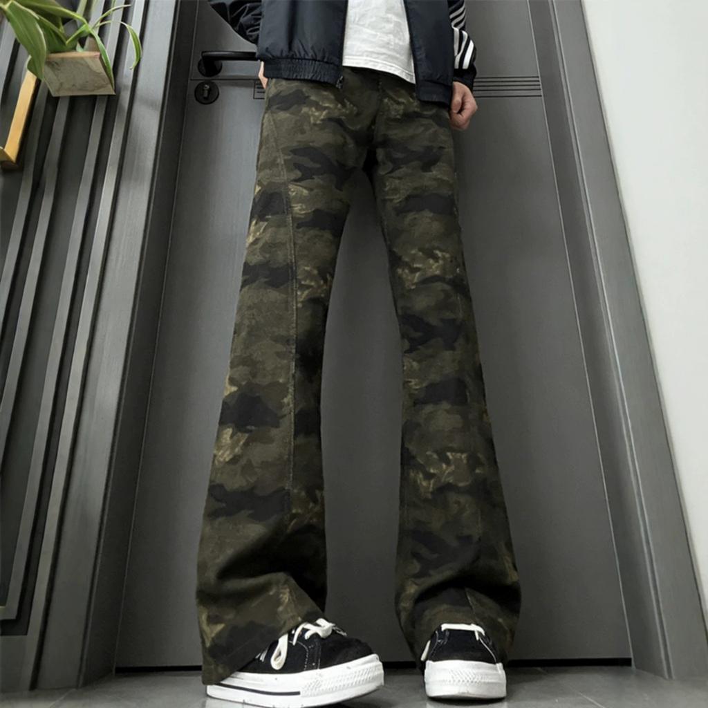 American High Street Camouflage Jeans Men's New Trendy Brand Retro Fashion Loose and Thin Casual Trousers Men's Clothing