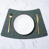 Fan-shaped Household Leather Placemat Hotel Restaurant Fan-shaped Western Dining Mat European Cloth Pattern Thermal Insulation Dining Table Mat