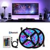Multicolored Led Strip Light Set With Bluetooth 5050 Rgb Remote Control For Tv Background