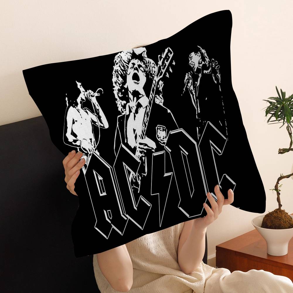 A-AC-DC Band Kissenbezug Auto Wurfkissenhülle Für Sofa Auto Weihnachtsgeschenk 40x40cm 45x45cm