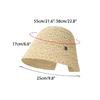 Cappello di Paglia Coreano da Spiaggia Estate Donna Visiera Traspirante Chic Cappelli a Secchiello Cappello da Pescatore Tessuto a Mano Ragazza Pesca Cappellini da Sole per Donne