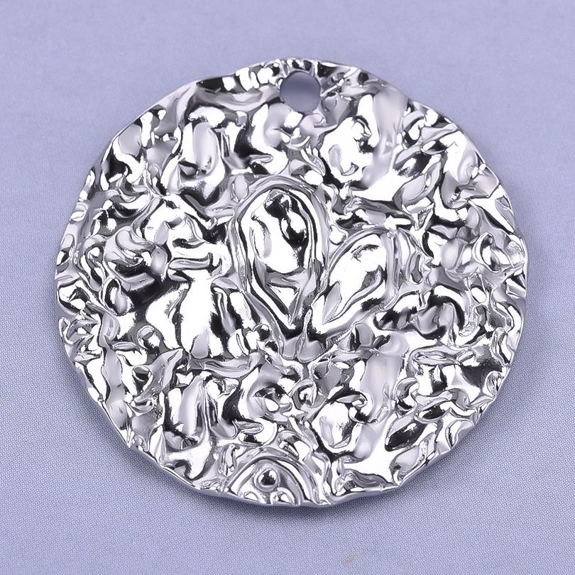 Unevenness Metal Irregular Stainless Steel Heart Charms For Jewelry Making Supplies 6pcs Diy Sea Shell Round Rectangle Pendant